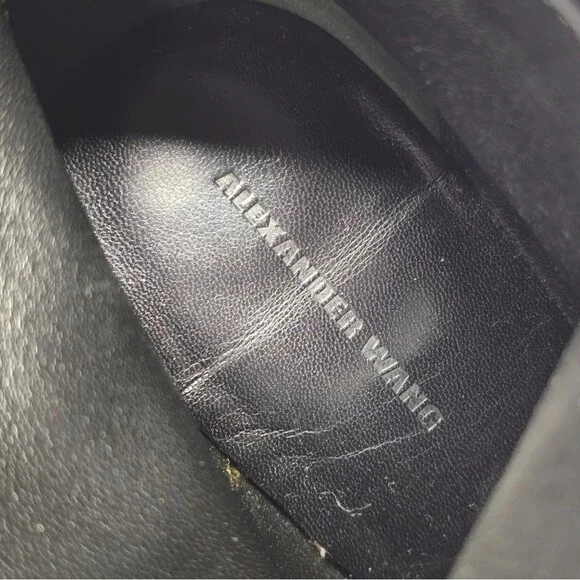 Alexander Wang Constance Black Leather Booties Blue Cast Died Toes Ultra High 8 - Picture 7 of 14